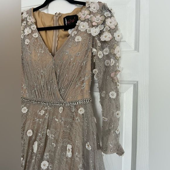 Mac Duggal Floral Embroidery Embellished Dress - Picture 4 of 7